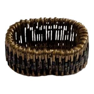 Beaded Safety Pin Black Iris Bracelet